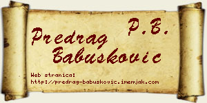 Predrag Babušković vizit kartica